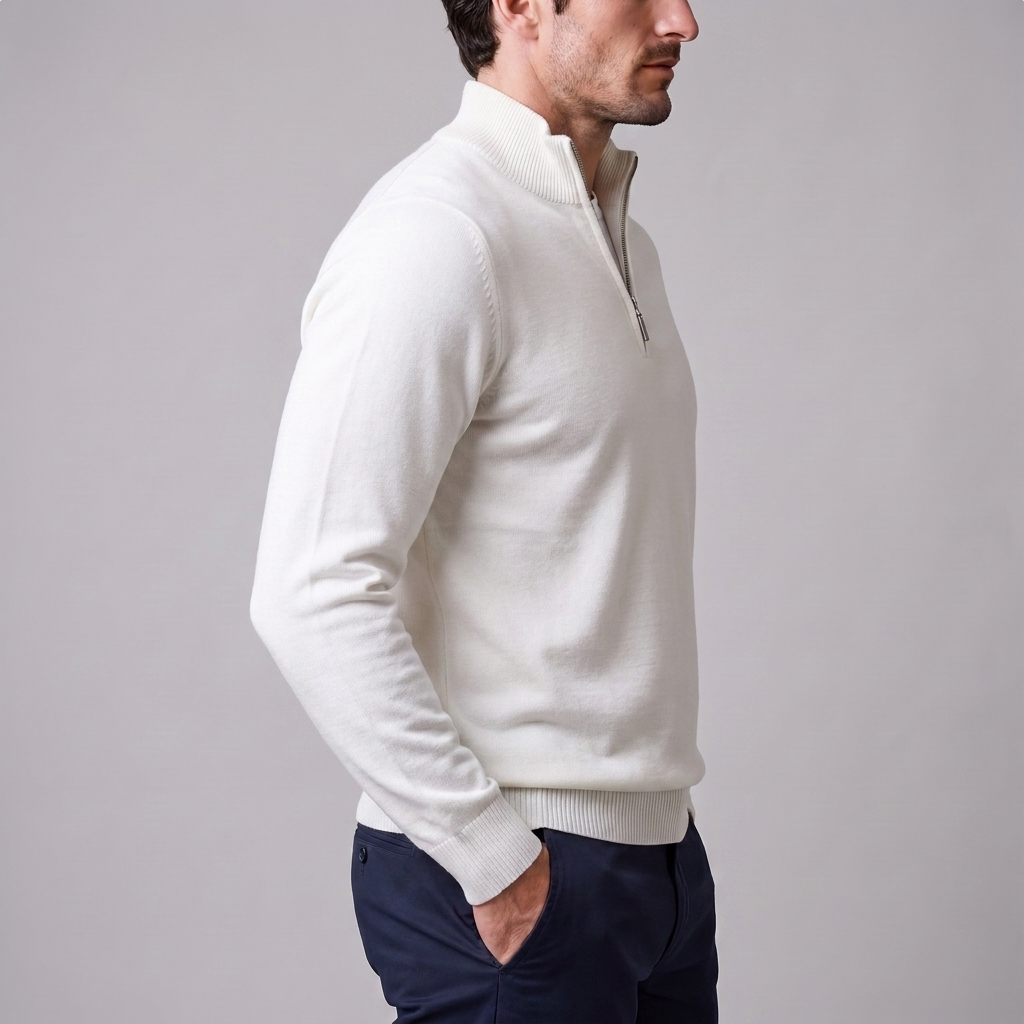 Kellan | Sharp Slim Fit Half-Zip Knit Sweater