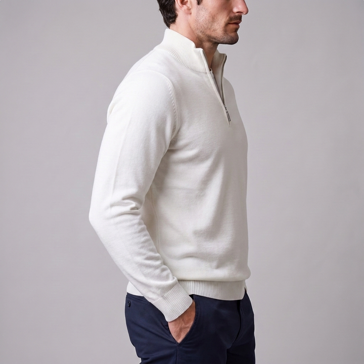 Kellan | Sharp Slim Fit Half-Zip Knit Sweater