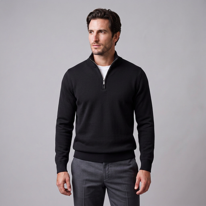 Kellan | Sharp Slim Fit Half-Zip Knit Sweater
