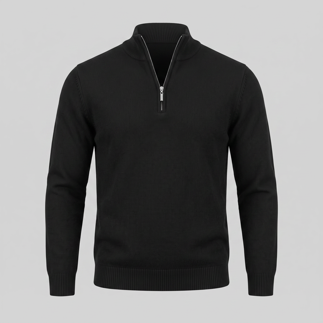 Kellan | Sharp Slim Fit Half-Zip Knit Sweater