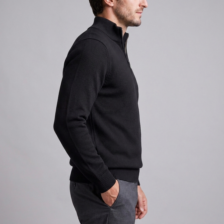 Kellan | Sharp Slim Fit Half-Zip Knit Sweater