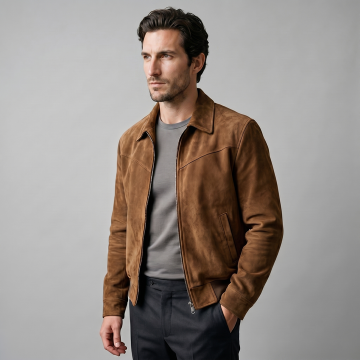 Felix | Classic Suede Bomber Jacket for Men