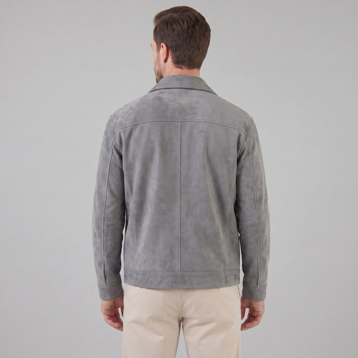 Reid | Classic Suede Jacket with Zip Collar