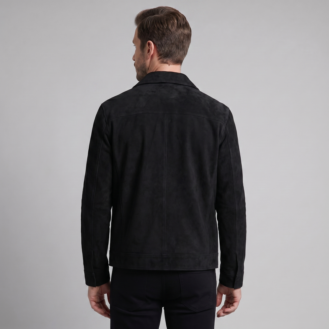 Reid | Classic Suede Jacket with Zip Collar