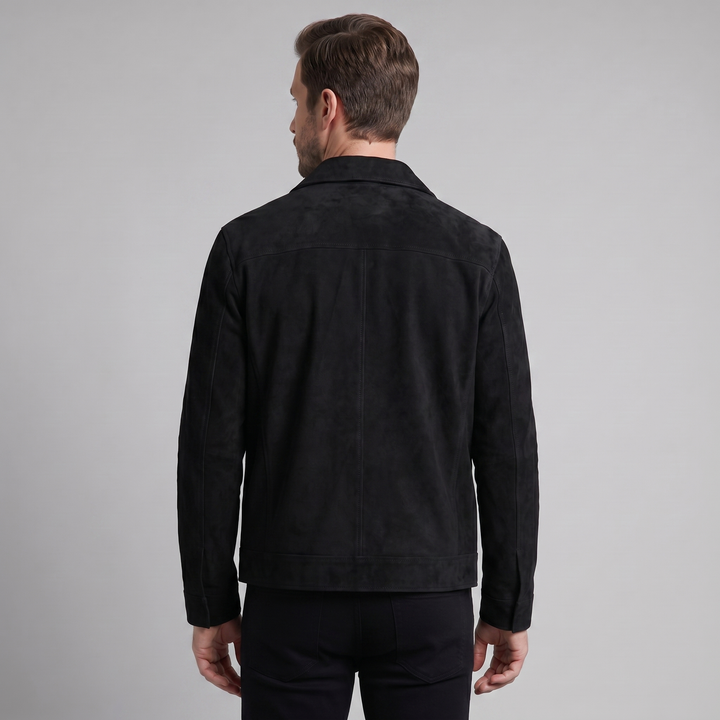 Reid | Classic Suede Jacket with Zip Collar