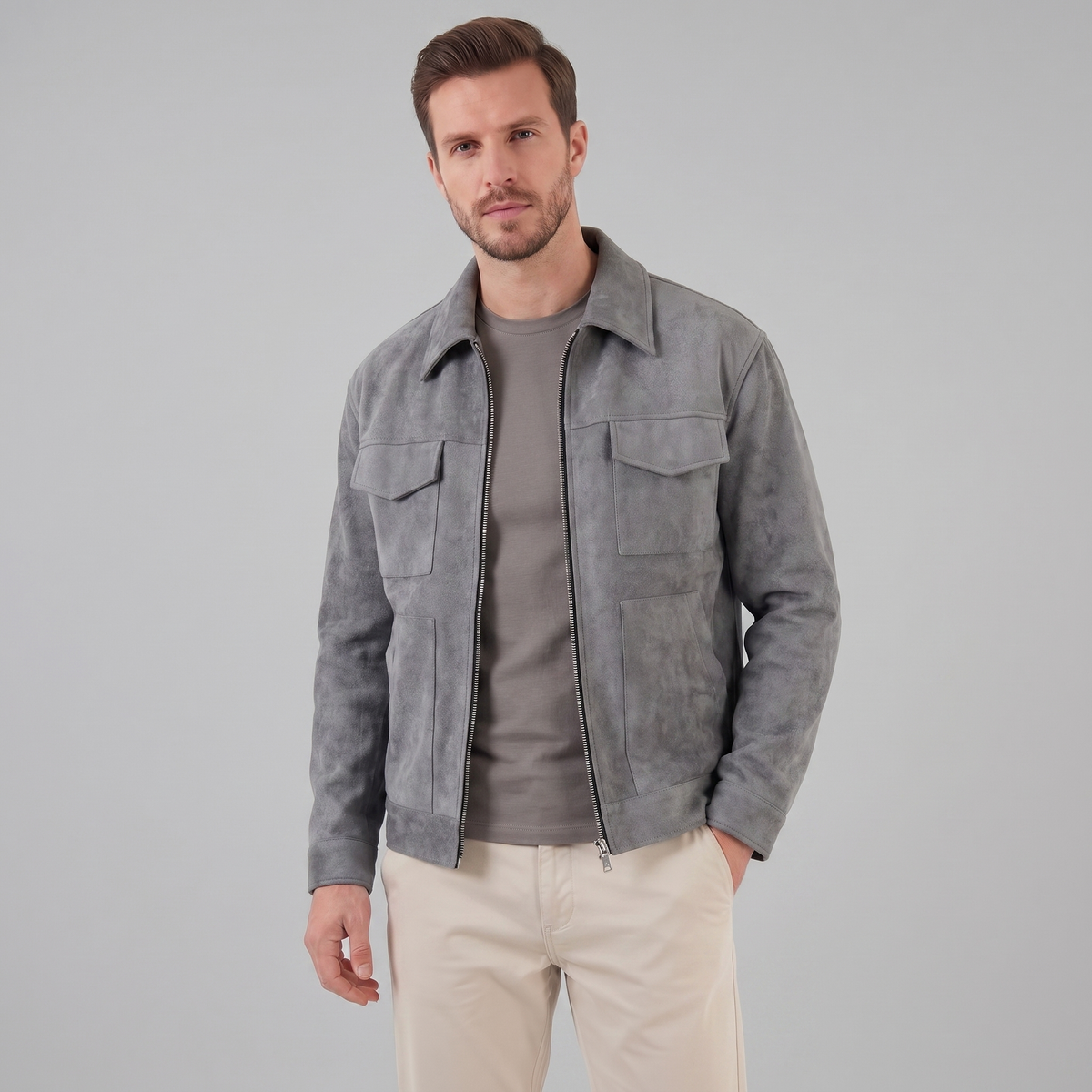 Sullivan | Classic Zip-Collar Suede Jacket for Men