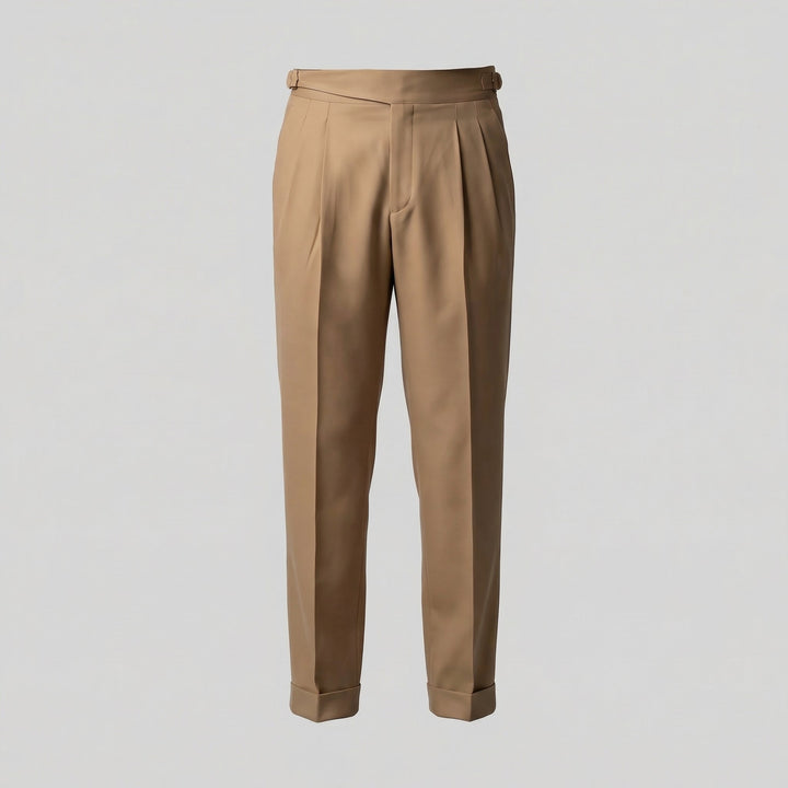 Men's Straight Leg Pleated Smart Trousers