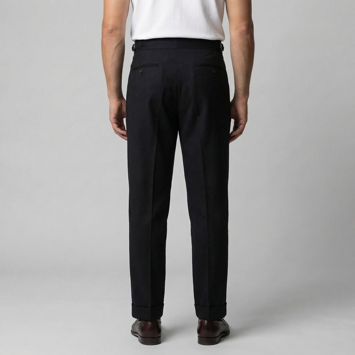 Men's Straight Leg Pleated Smart Trousers
