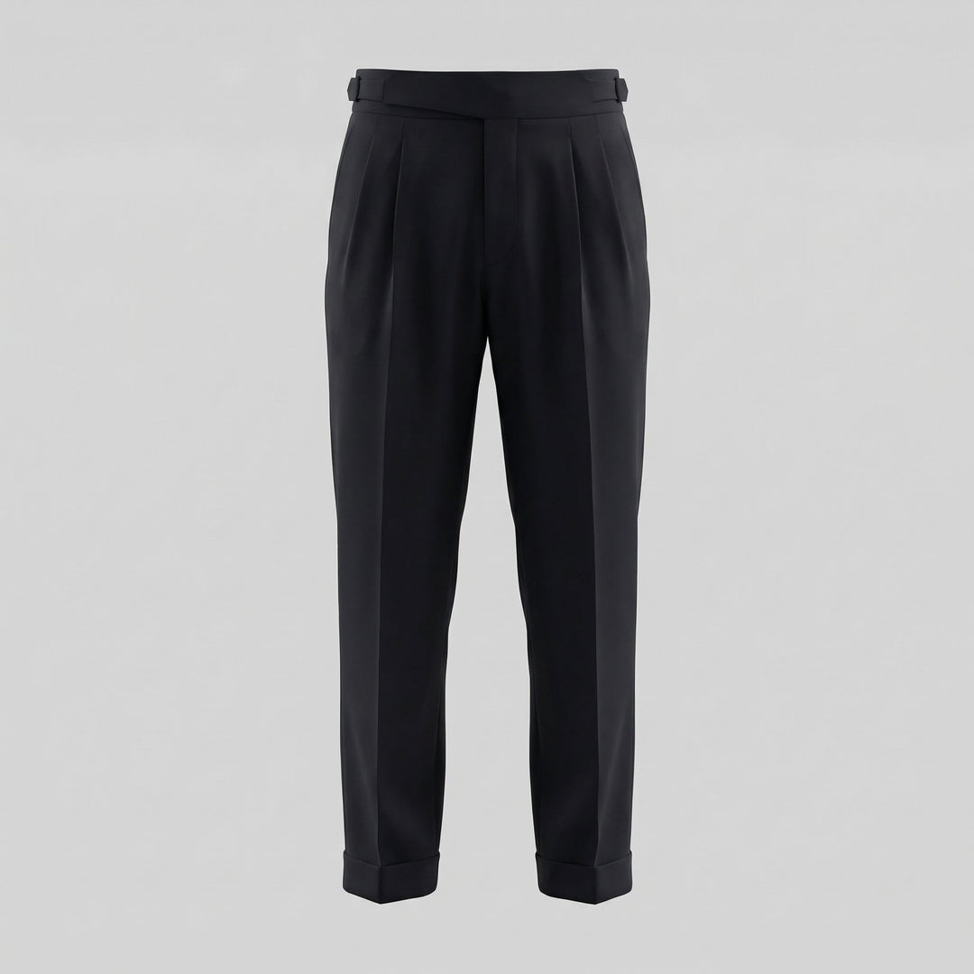 Men's Straight Leg Pleated Smart Trousers