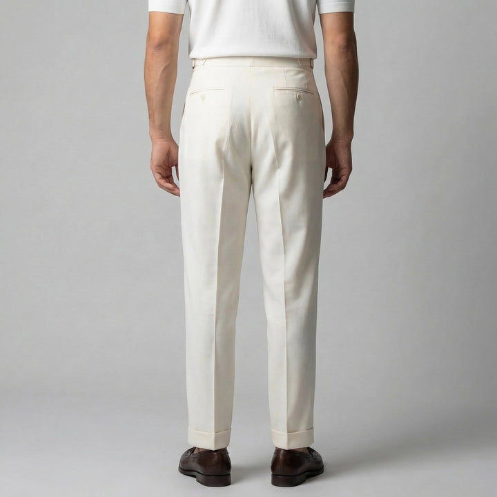 Men's Straight Leg Pleated Smart Trousers