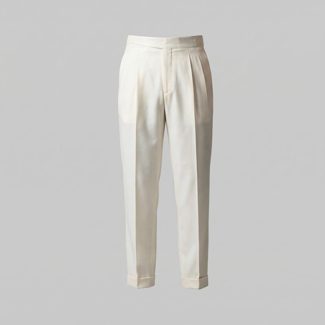 Men's Straight Leg Pleated Smart Trousers