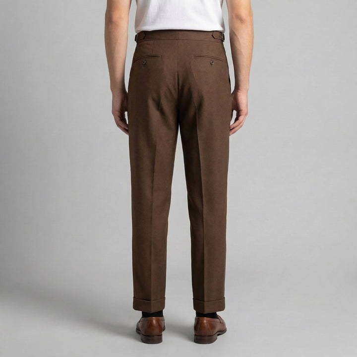 Men's Straight Leg Pleated Smart Trousers
