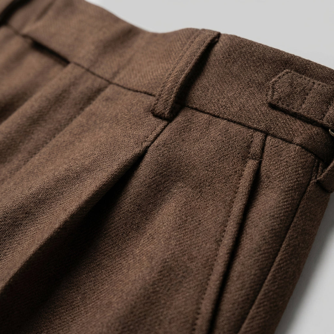Men's Straight Leg Pleated Smart Trousers