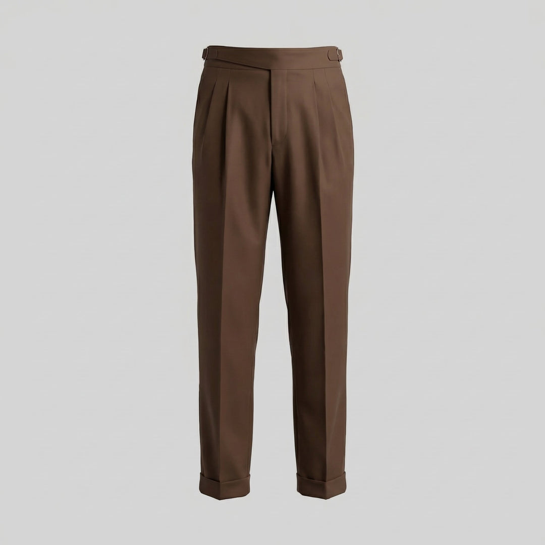Men's Straight Leg Pleated Smart Trousers