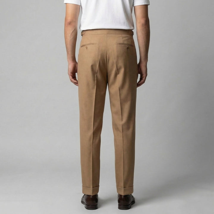 Men's Straight Leg Pleated Smart Trousers