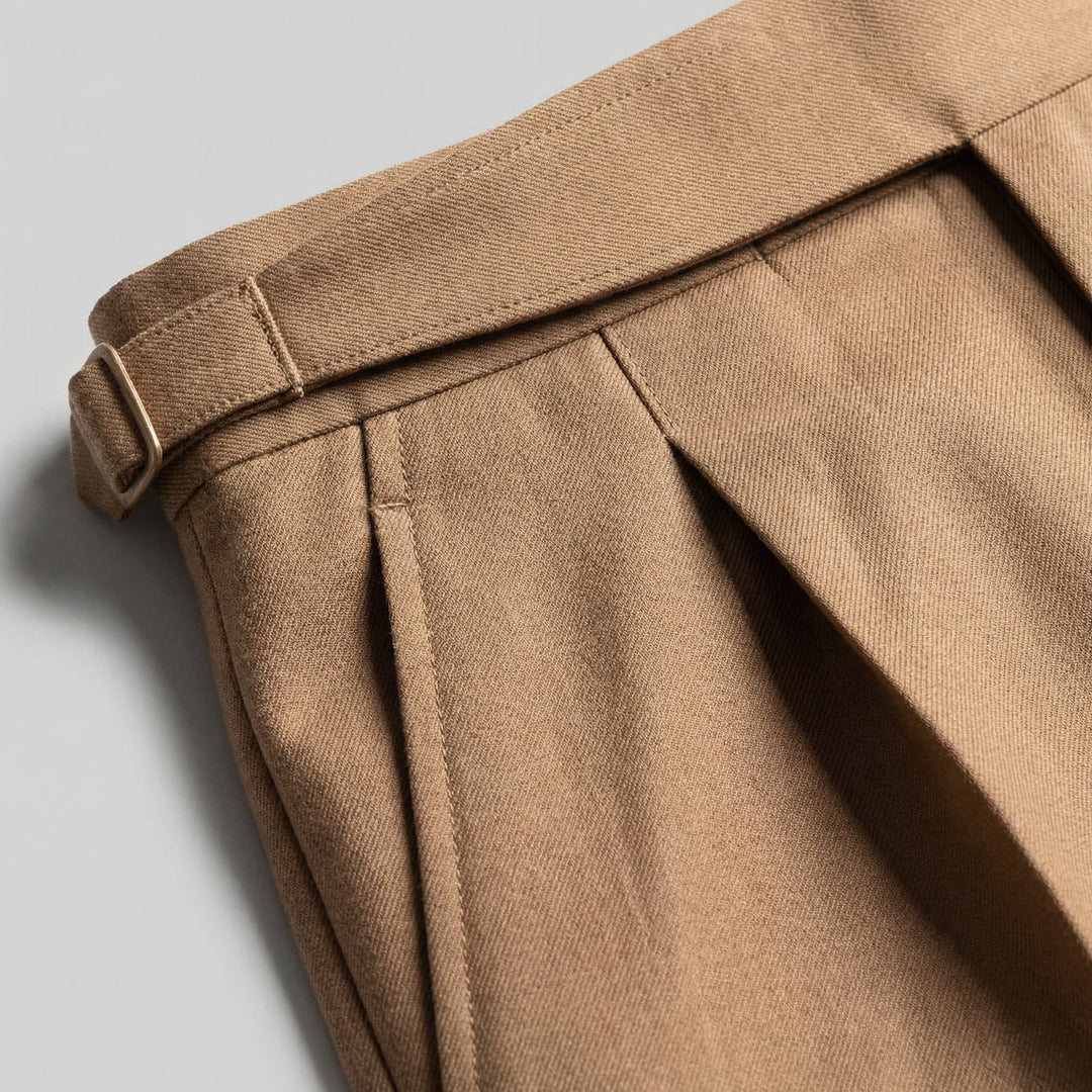 Men's Straight Leg Pleated Smart Trousers