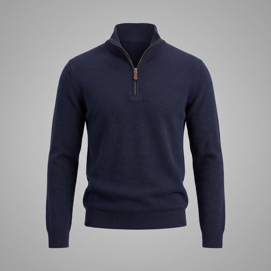 Maddox | Relaxed Textured Quarter-Zip Sweater for Men
