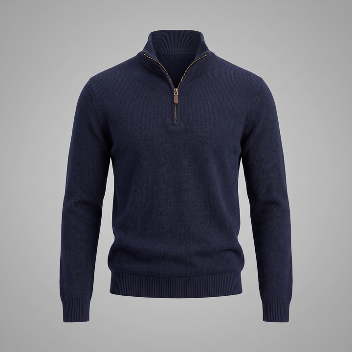 Maddox | Relaxed Textured Quarter-Zip Sweater for Men