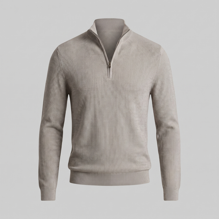 Maddox | Relaxed Textured Quarter-Zip Sweater for Men
