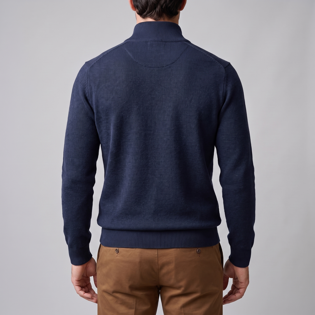 Maddox | Relaxed Textured Quarter-Zip Sweater for Men