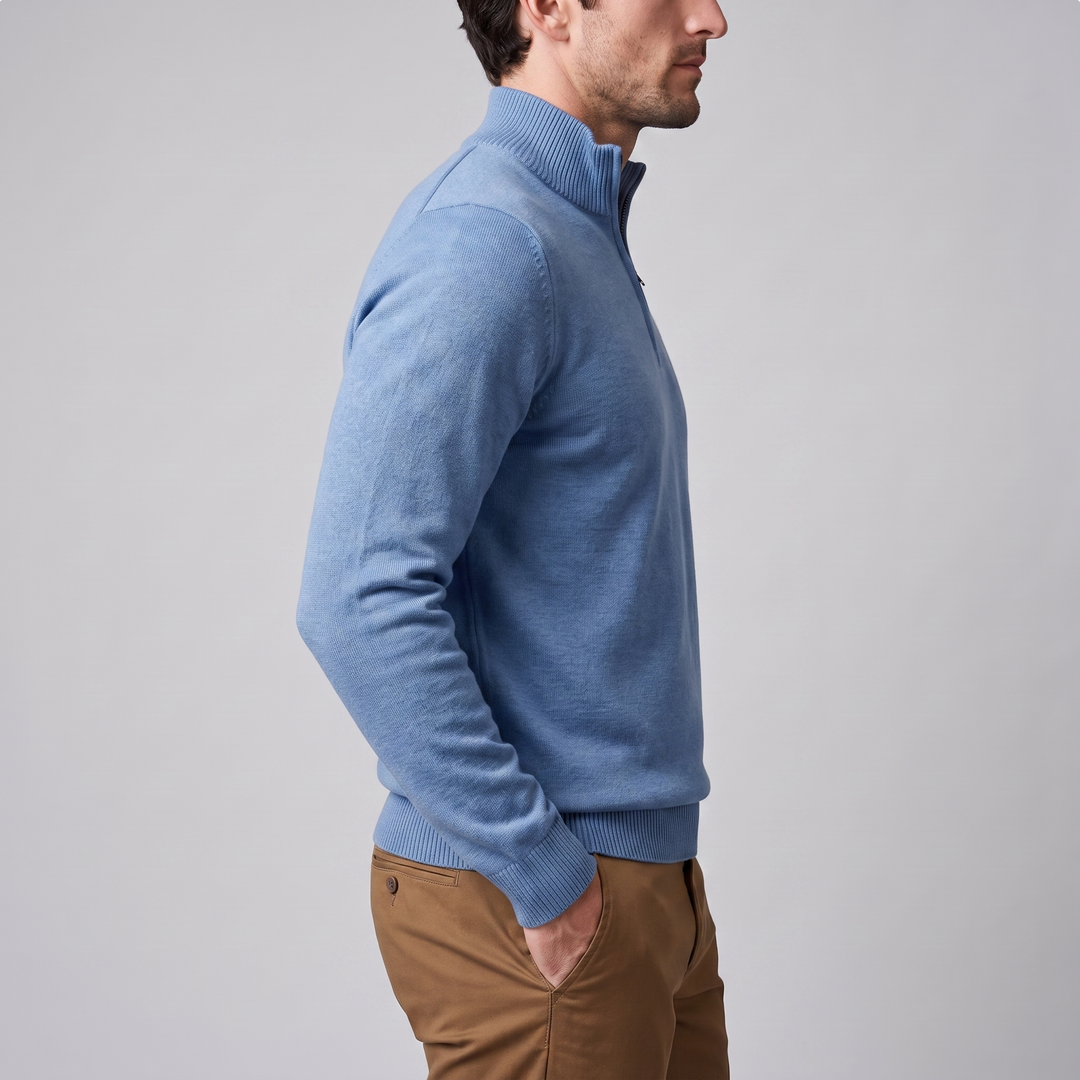 Maddox | Relaxed Textured Quarter-Zip Sweater for Men