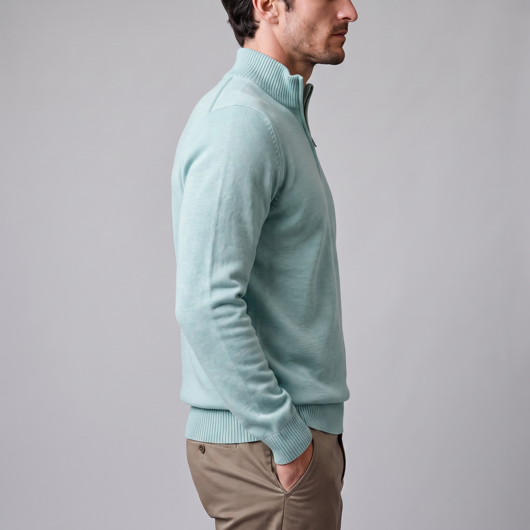 Maddox | Relaxed Textured Quarter-Zip Sweater for Men