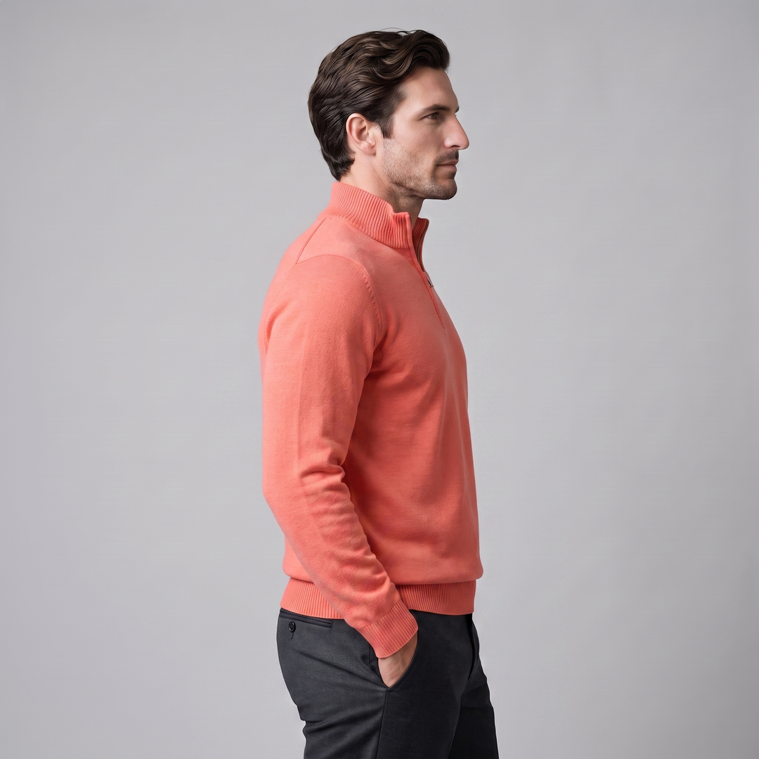 Maddox | Relaxed Textured Quarter-Zip Sweater for Men
