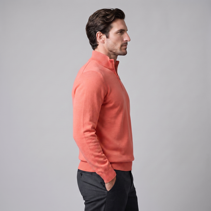 Maddox | Relaxed Textured Quarter-Zip Sweater for Men