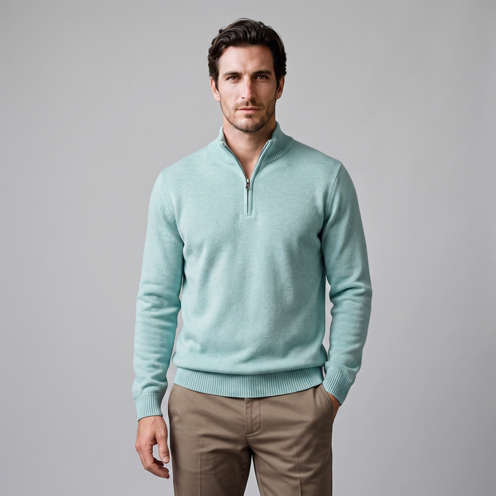 Maddox | Relaxed Textured Quarter-Zip Sweater for Men