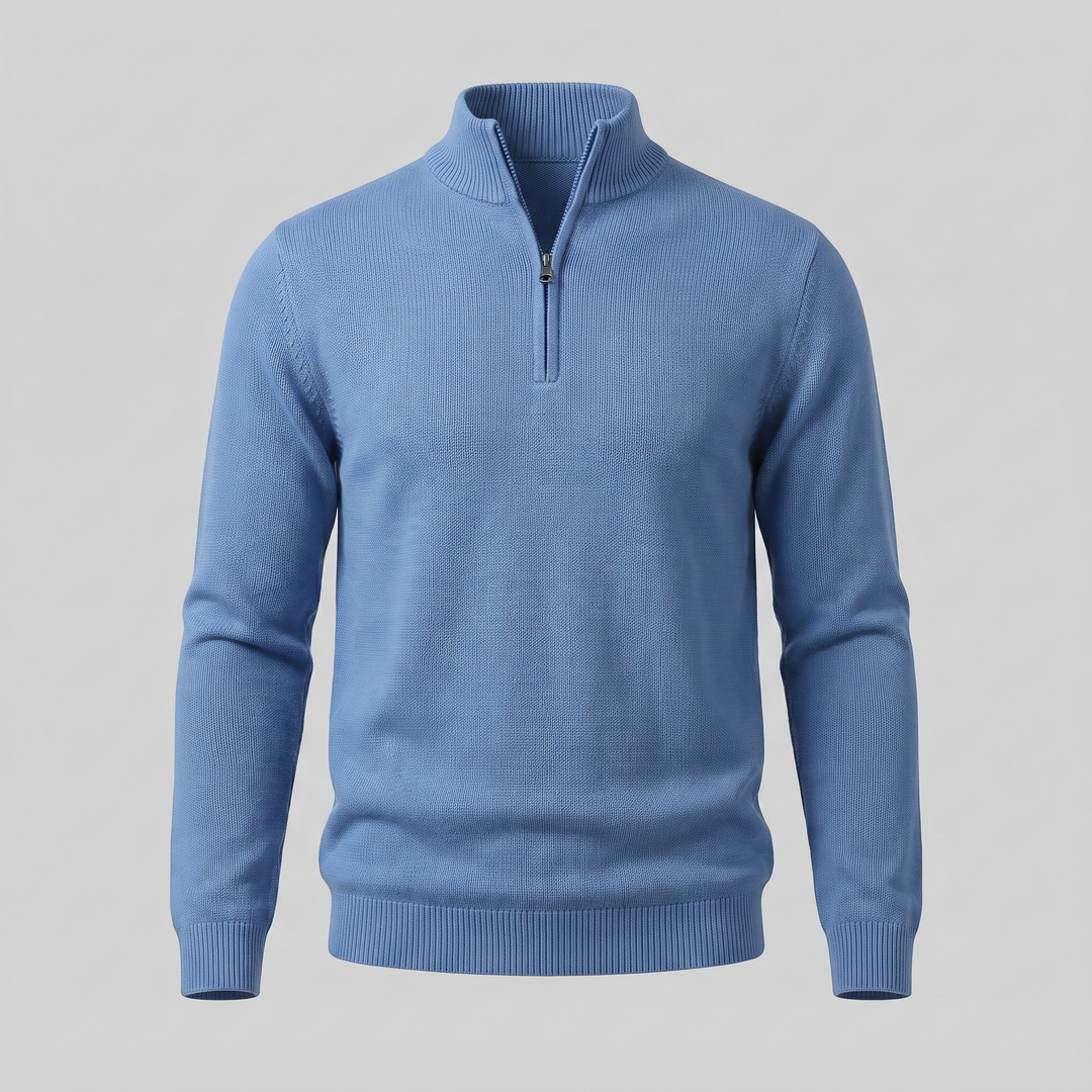 Maddox | Relaxed Textured Quarter-Zip Sweater for Men