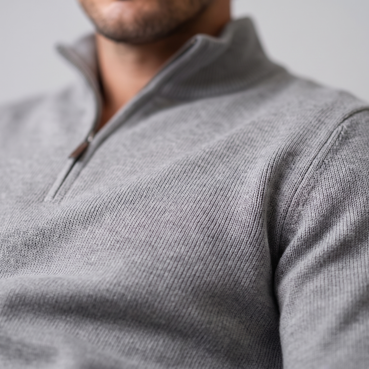 Maddox | Relaxed Textured Quarter-Zip Sweater for Men