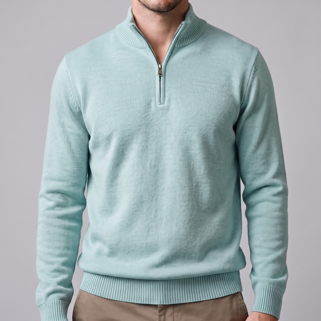 Maddox | Relaxed Textured Quarter-Zip Sweater for Men