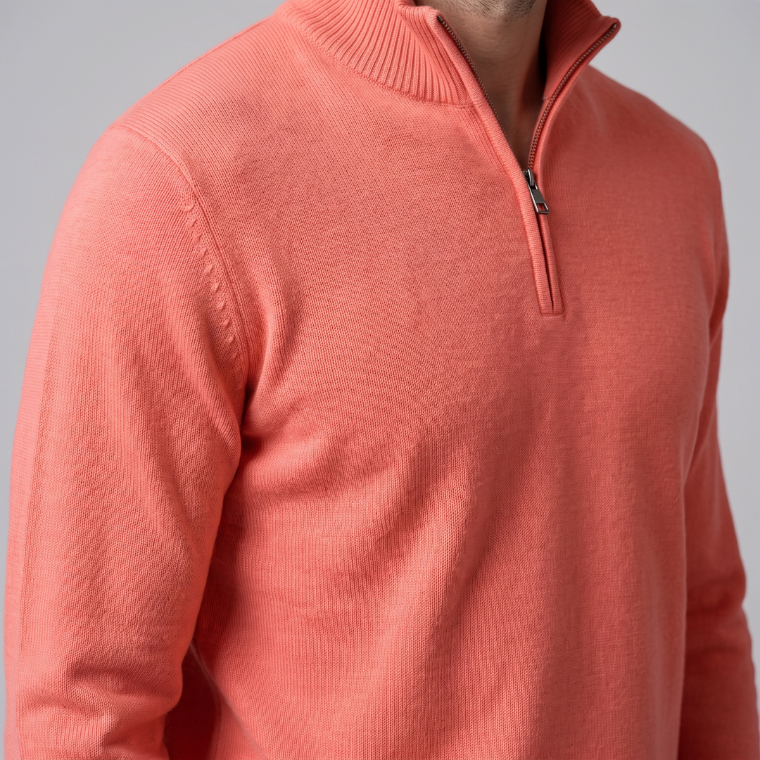 Maddox | Relaxed Textured Quarter-Zip Sweater for Men