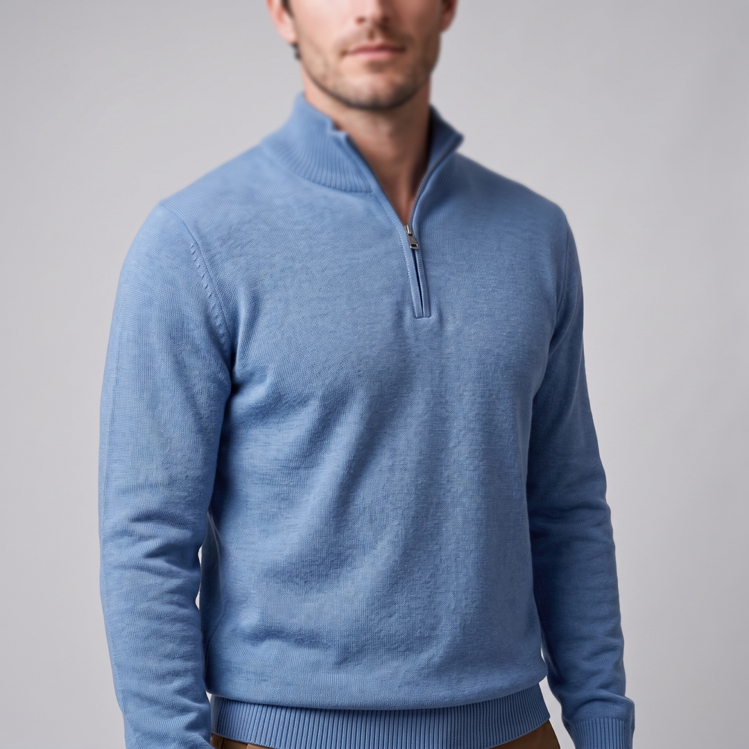Maddox | Relaxed Textured Quarter-Zip Sweater for Men