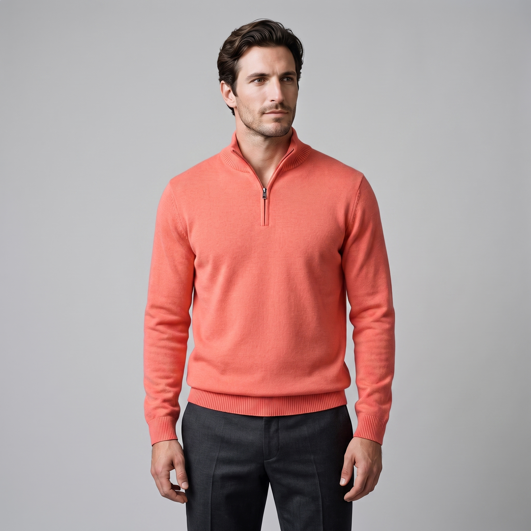 Maddox | Relaxed Textured Quarter-Zip Sweater for Men