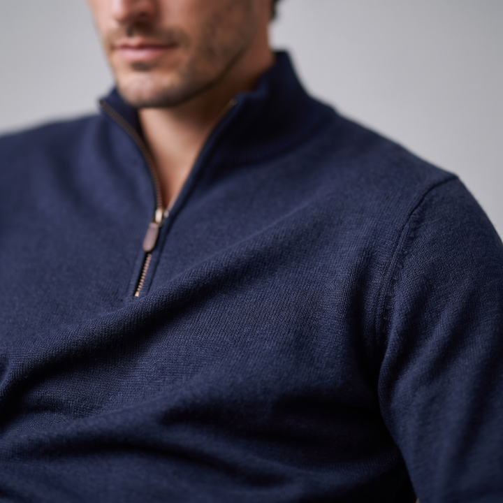 Maddox | Relaxed Textured Quarter-Zip Sweater for Men