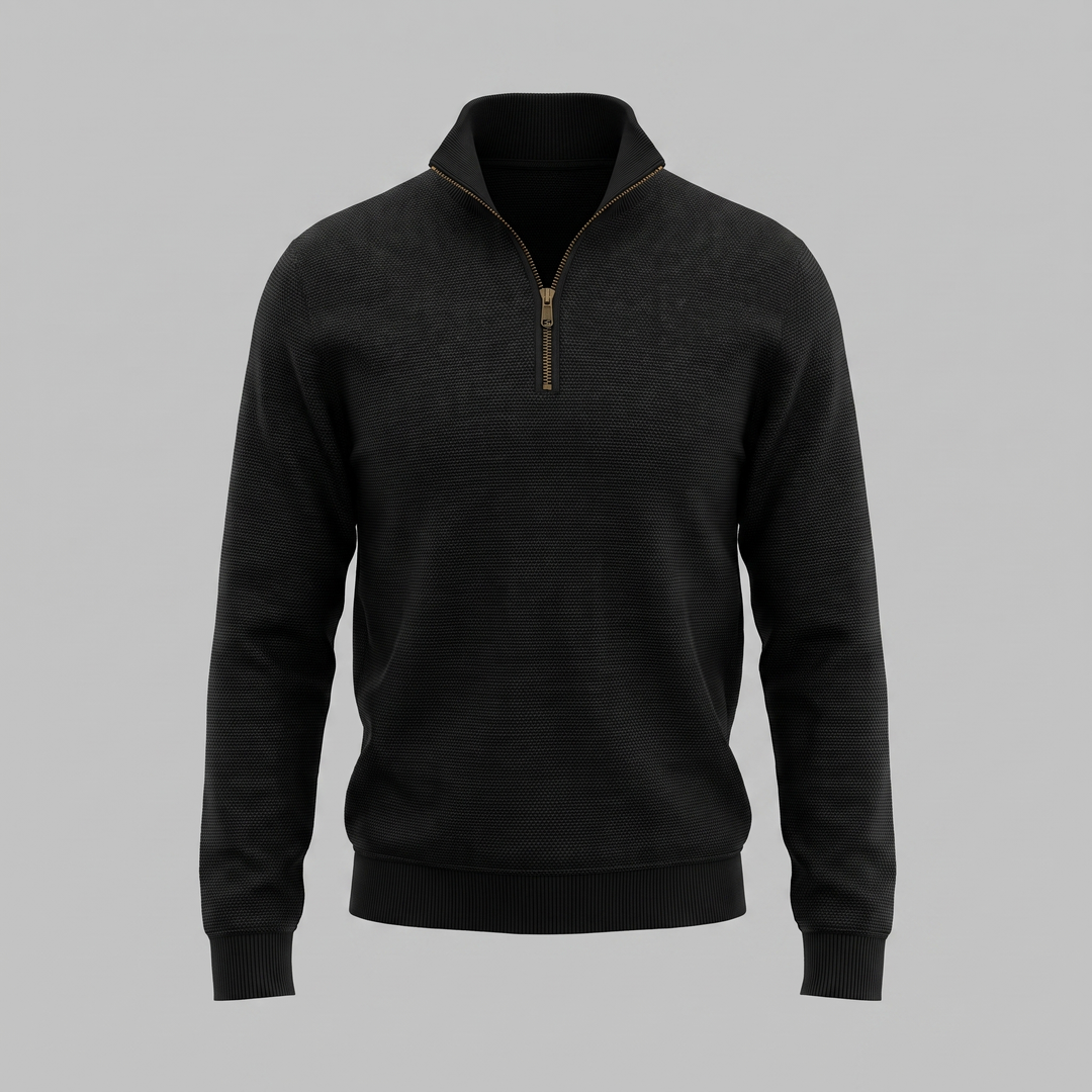 Maddox | Relaxed Textured Quarter-Zip Sweater for Men