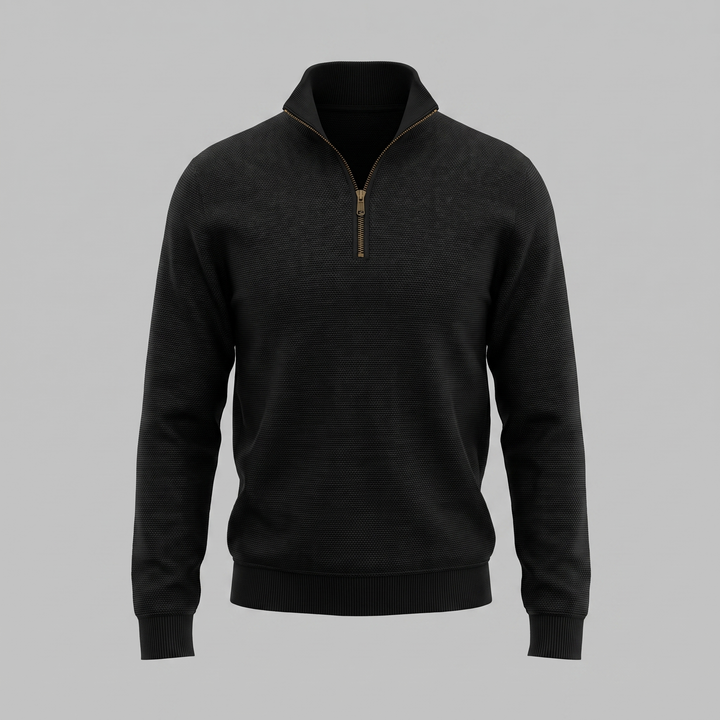 Maddox | Relaxed Textured Quarter-Zip Sweater for Men