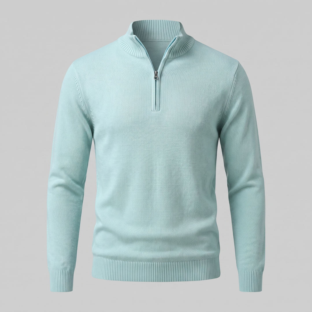 Maddox | Relaxed Textured Quarter-Zip Sweater for Men