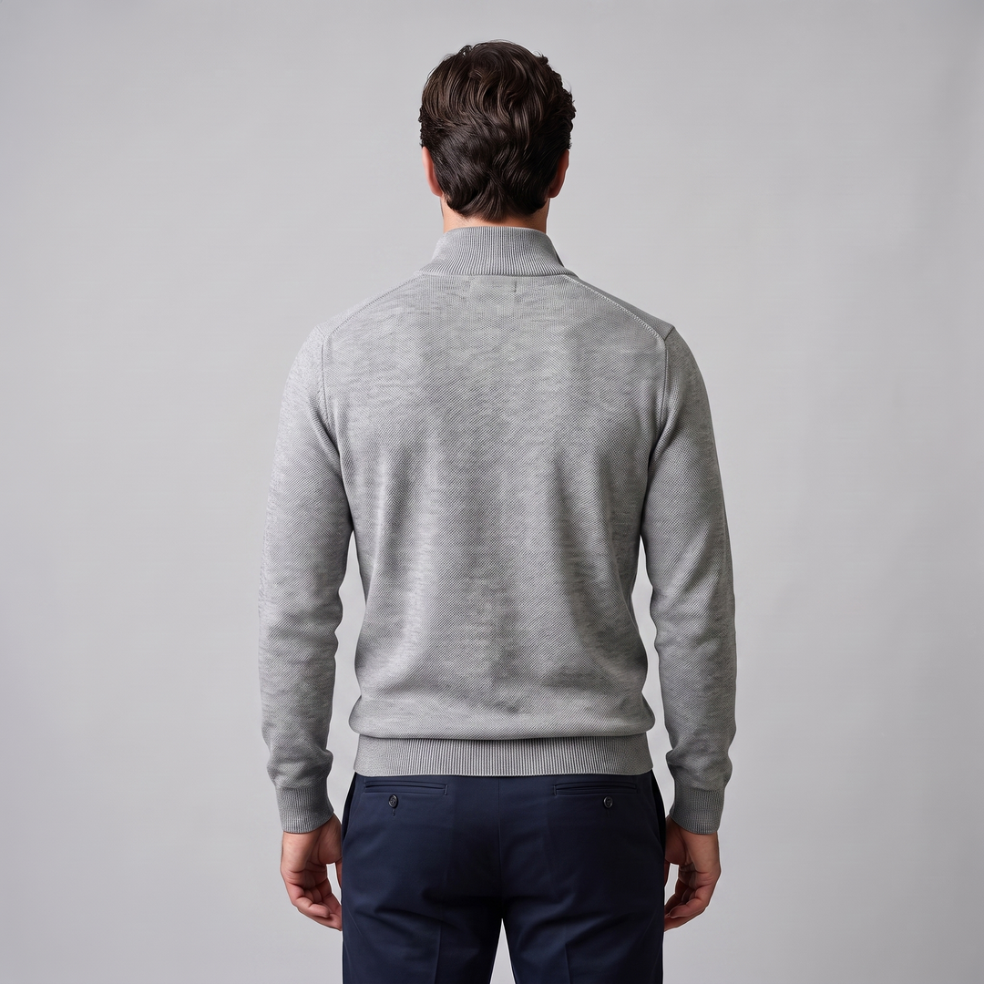 Maddox | Relaxed Textured Quarter-Zip Sweater for Men