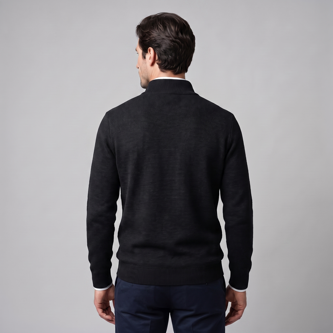 Maddox | Relaxed Textured Quarter-Zip Sweater for Men