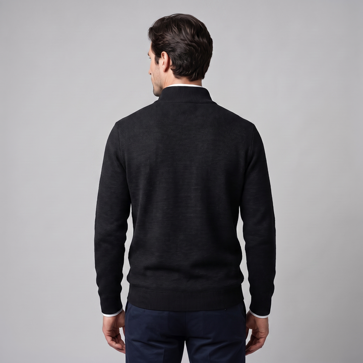 Maddox | Relaxed Textured Quarter-Zip Sweater for Men