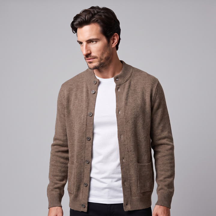 Theo | Refined Wool Button-Front Cardigan