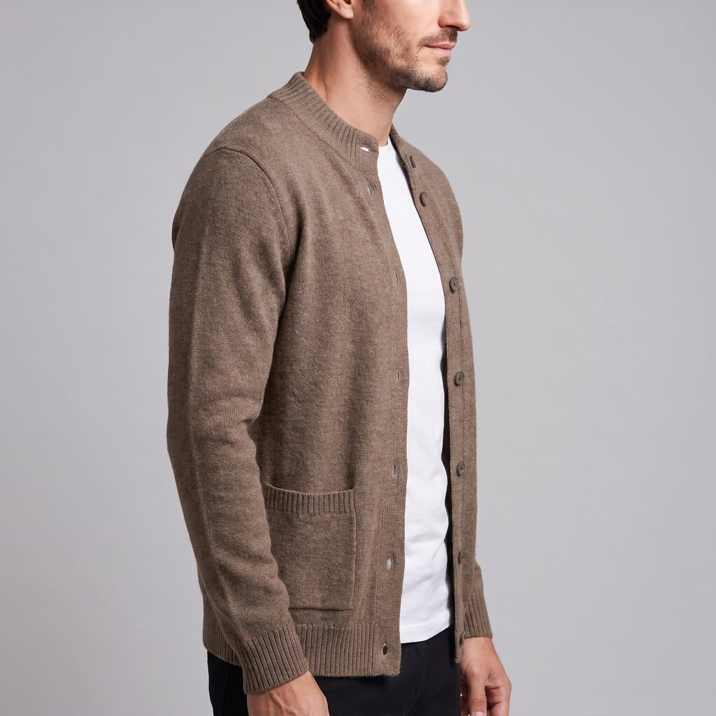Theo | Refined Wool Button-Front Cardigan