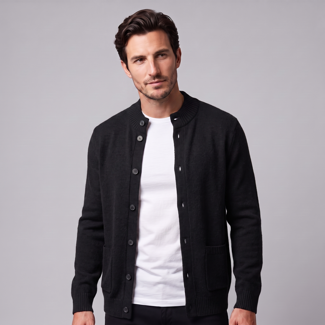 Theo | Refined Wool Button-Front Cardigan