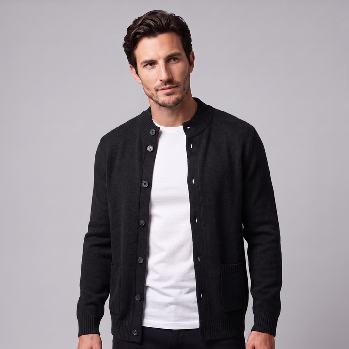 Theo | Refined Wool Button-Front Cardigan