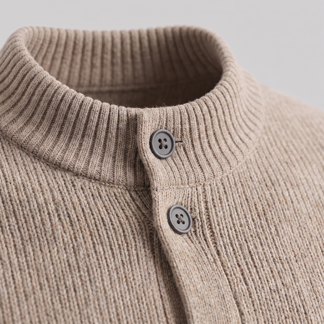 Theo | Refined Wool Button-Front Cardigan