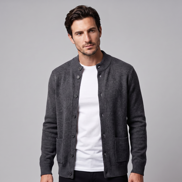 Theo | Refined Wool Button-Front Cardigan