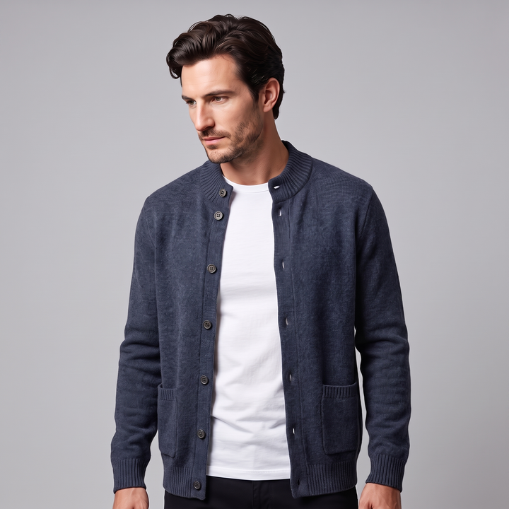 Theo | Refined Wool Button-Front Cardigan
