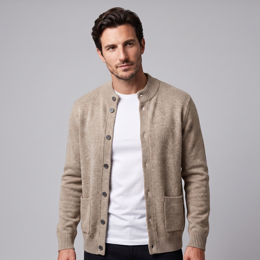 Theo | Refined Wool Button-Front Cardigan